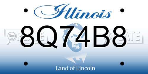 8Q74B8 Illinois License Plate