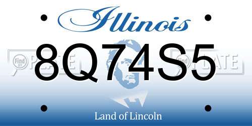 8Q74S5 Illinois License Plate