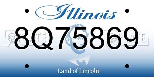 8Q75869 Illinois License Plate