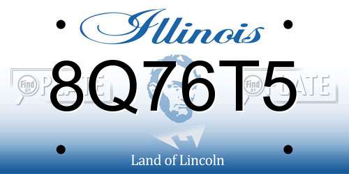 8Q76T5 Illinois License Plate