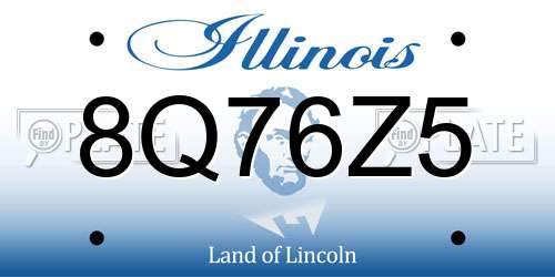 8Q76Z5 Illinois License Plate