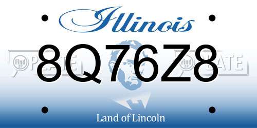 8Q76Z8 Illinois License Plate