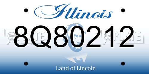 8Q80212 Illinois License Plate