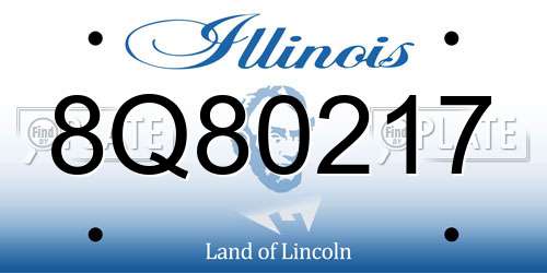 8Q80217 Illinois License Plate