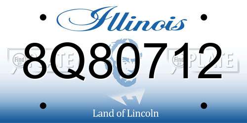 8Q80712 Illinois License Plate