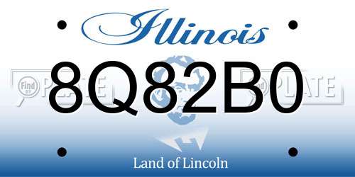 8Q82B0 Illinois License Plate