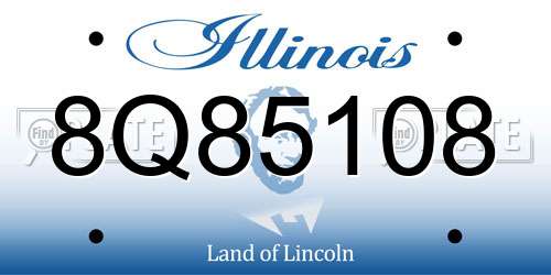 8Q85108 Illinois License Plate
