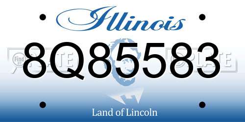 8Q85583 Illinois License Plate