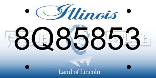 8Q85853 Illinois License Plate