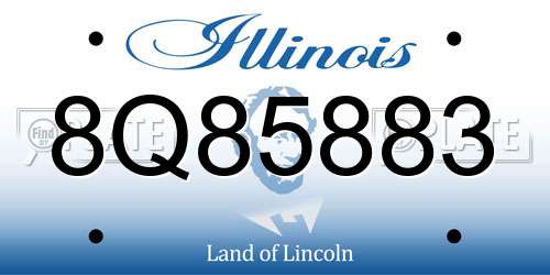 8Q85883 Illinois License Plate