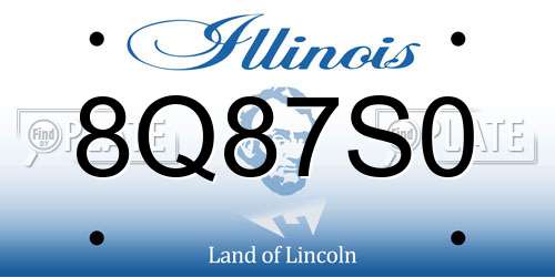 8Q87S0 Illinois License Plate