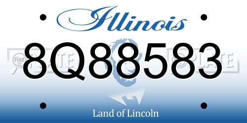 8Q88583 Illinois License Plate