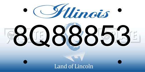 8Q88853 Illinois License Plate