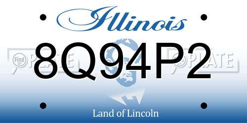 8Q94P2 Illinois License Plate