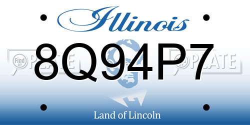 8Q94P7 Illinois License Plate
