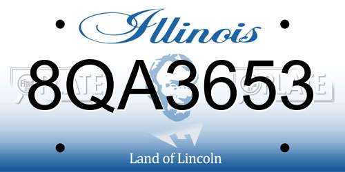 8QA3653 Illinois License Plate