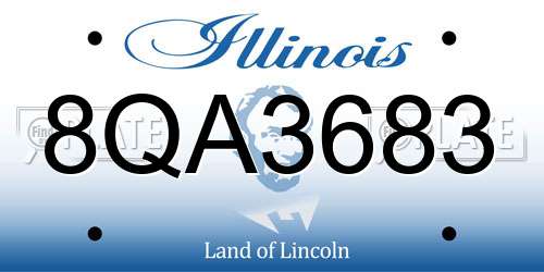 8QA3683 Illinois License Plate