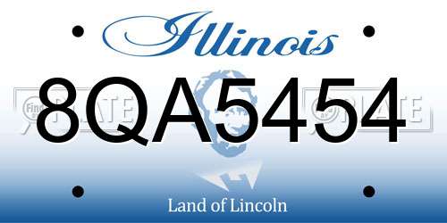 8QA5454 Illinois License Plate
