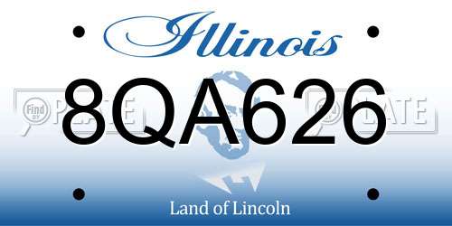 8QA626 Illinois License Plate