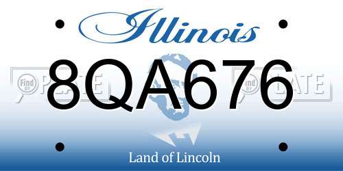 8QA676 Illinois License Plate
