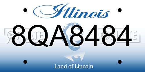 8QA8484 Illinois License Plate