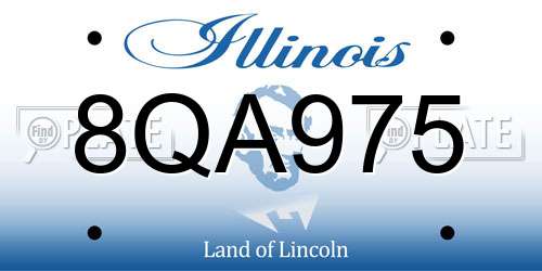 8QA975 Illinois License Plate