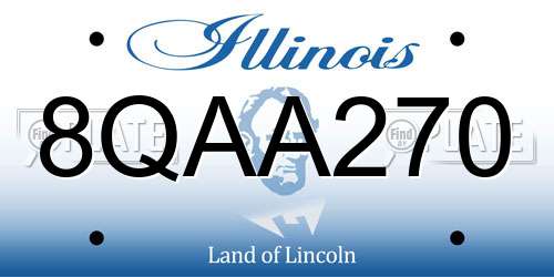 8QAA270 Illinois License Plate