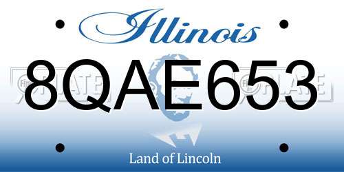 8QAE653 Illinois License Plate