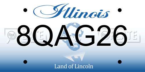 8QAG26 Illinois License Plate