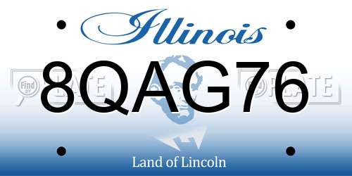 8QAG76 Illinois License Plate
