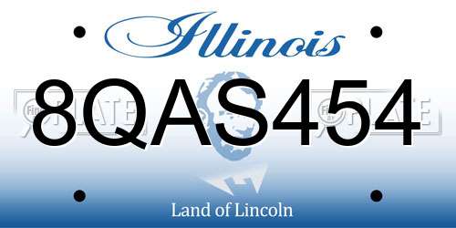 8QAS454 Illinois License Plate