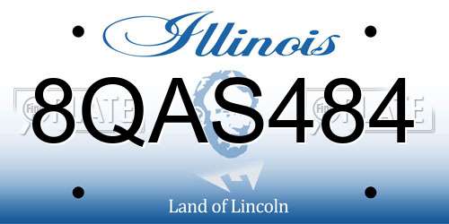 8QAS484 Illinois License Plate