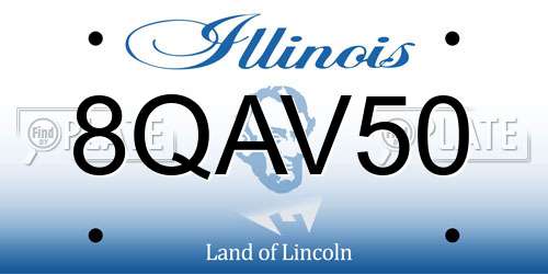 8QAV50 Illinois License Plate