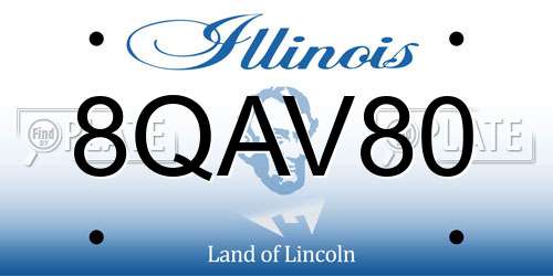 8QAV80 Illinois License Plate