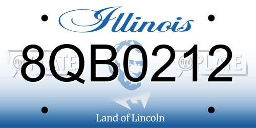 8QB0212 Illinois License Plate