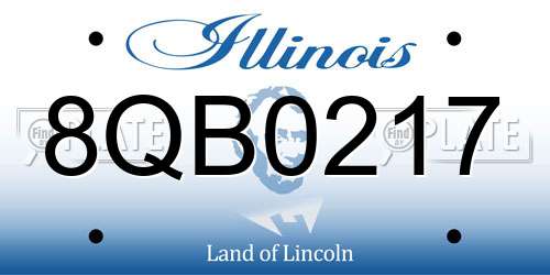 8QB0217 Illinois License Plate
