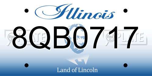 8QB0717 Illinois License Plate