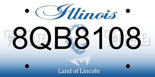 8QB8108 Illinois License Plate