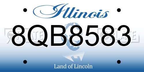 8QB8583 Illinois License Plate