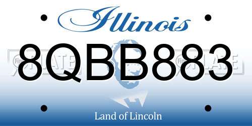 8QBB883 Illinois License Plate