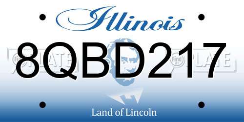 8QBD217 Illinois License Plate