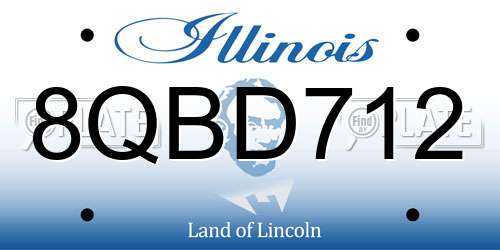 8QBD712 Illinois License Plate