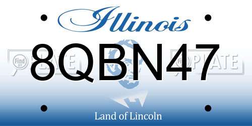 8QBN47 Illinois License Plate