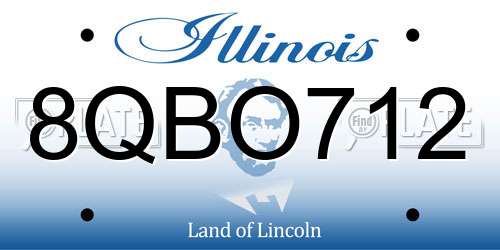 8QBO712 Illinois License Plate