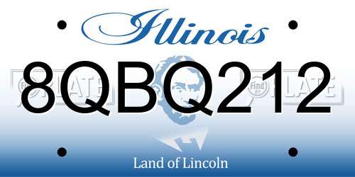 8QBQ212 Illinois License Plate