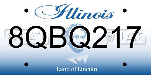 8QBQ217 Illinois License Plate