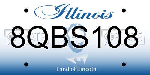 8QBS108 Illinois License Plate