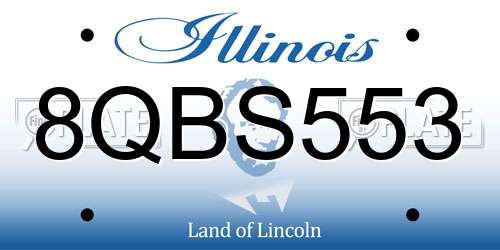 8QBS553 Illinois License Plate