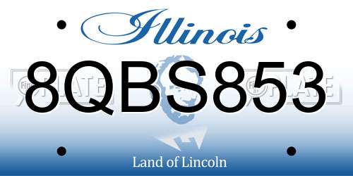 8QBS853 Illinois License Plate