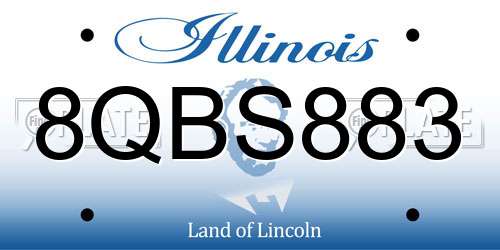 8QBS883 Illinois License Plate